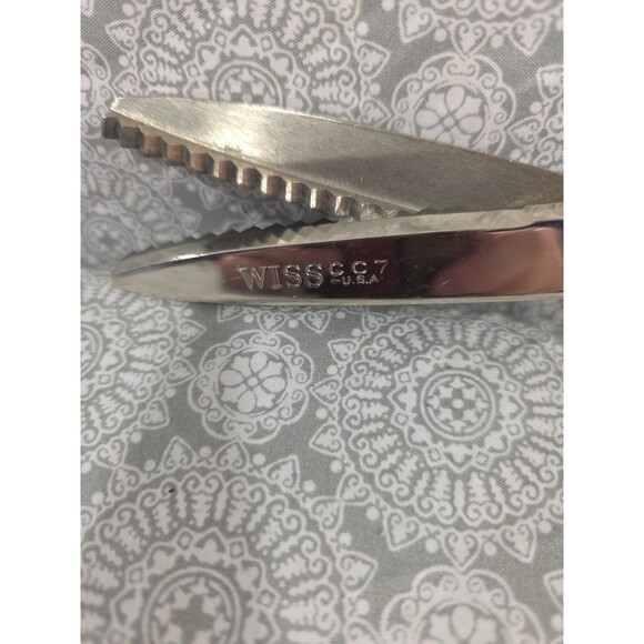 Wiss Model S-97 Pinking Shears, USA Made, Silver Tone Sewing Scissors - Picture 2 of 7